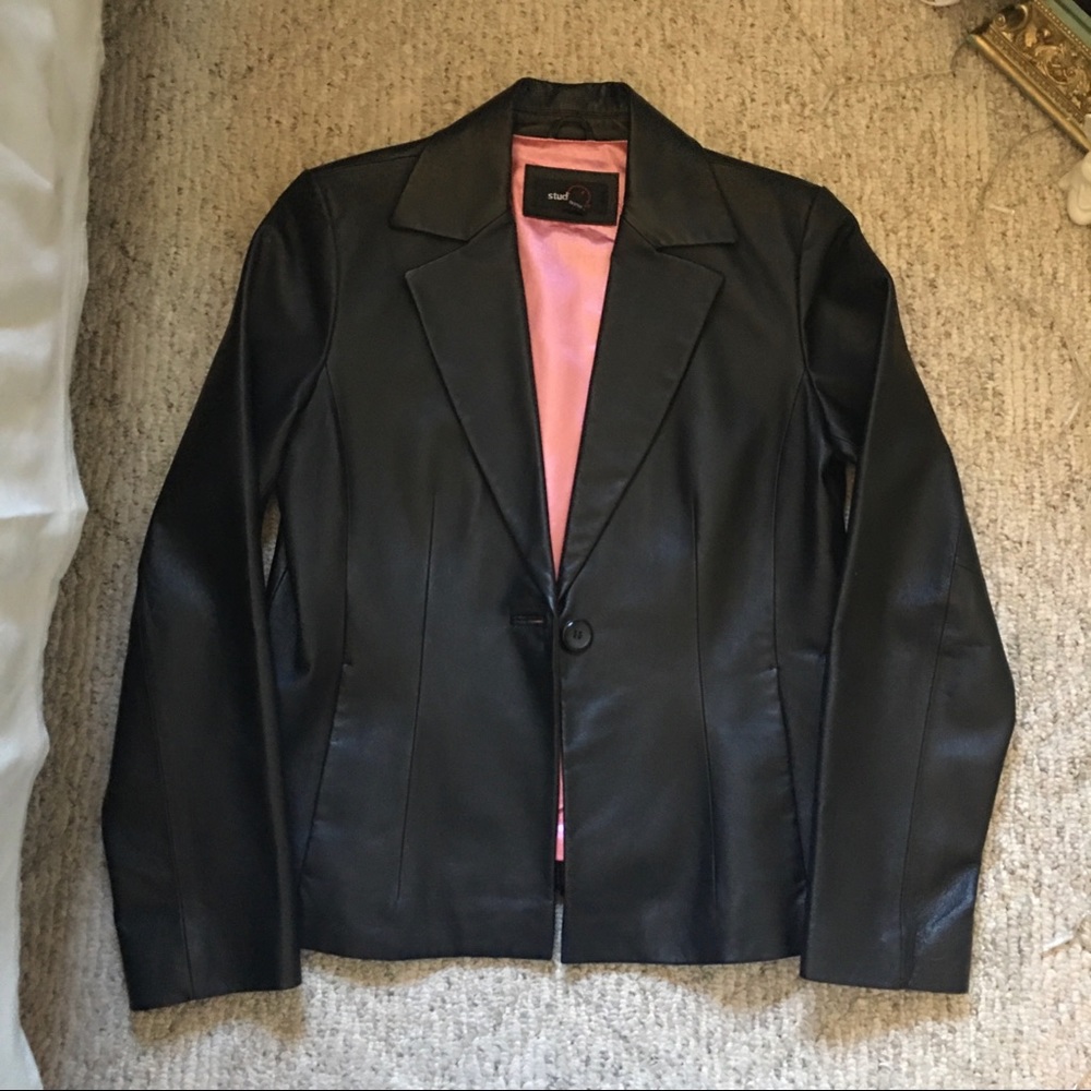 Women’s Medium Black Leather Blazer